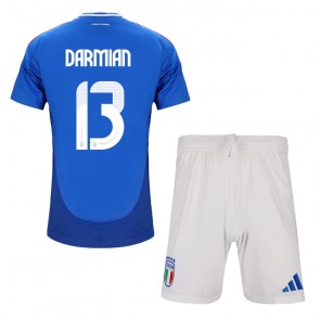 Italien Matteo Darmian #13 Hemmakläder Barn EM 2024 Kortärmad (+ Korta byxor)